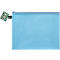 Pochette à fermeture éclair FolderSys, A4, épaisseur 0,20 mm, L 357 x H 272 mm, film sans PVC, bleu-transparent