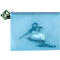 Pochette à fermeture éclair FolderSys, A4, épaisseur 0,20 mm, L 357 x H 272 mm, film sans PVC, bleu-transparent