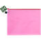 Pochette à fermeture éclair FolderSys, A4, épaisseur 0,20 mm, L 357 x H 272 mm, film sans PVC, rouge-transparent