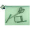 Pochette à fermeture éclair FolderSys, A4, épaisseur 0,20 mm, L 357 x H 272 mm, film sans PVC, vert-transparent
