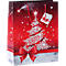 Pochette cadeau Sparkling Tree Sigel, avec cordons et étiquette cadeau, papier, rouge avec un sapin de Noël, petit