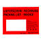 Étiquette rouge avec 'Packing List - Invoice'. Contient un champ blanc et du texte dans différentes langues.