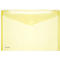 Pochettes porte documents transparentes en PP FolderSys, à fermeture par velcro, format A4 paysage, jaune, 10 pièces