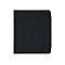 Schwarze, minimalistische E-Book-Reader-Schutzhülle in geschlossener Ansicht mit eingeprägtem PocketBook-Logo.