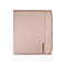 Geschlossene roségoldene Schutzhülle für PocketBook E-Reader mit Markenlogo auf der Vorderseite.