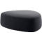 Poef GOGO Leyform, groot, ovaal, B 1240 x D 1090 x H 440 mm, met glijders, stoffen bekleding, antraciet