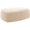 Poef GOGO Leyform, groot, ovaal, B 1240 x D 1090 x H 440 mm, met glijders, stoffen bekleding, beige