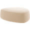 Poef GOGO Leyform, groot, ovaal, B 1240 x D 1090 x H 440 mm, met glijders, stoffen bekleding, beige