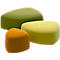 Poef GOGO Leyform, groot, ovaal, B 1240 x D 1090 x H 440 mm, met glijders, stoffen bekleding,groen
