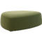 Poef GOGO Leyform, groot, ovaal, B 1240 x D 1090 x H 440 mm, met glijders, stoffen bekleding, mosgroen