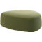 Poef GOGO Leyform, groot, ovaal, B 1240 x D 1090 x H 440 mm, met glijders, stoffen bekleding, mosgroen