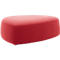 Poef GOGO Leyform, groot, ovaal, B 1240 x D 1090 x H 440 mm, met glijders, stoffen bekleding, rood
