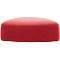 Poef GOGO Leyform, groot, ovaal, B 1240 x D 1090 x H 440 mm, met glijders, stoffen bekleding, rood