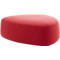 Poef GOGO Leyform, groot, ovaal, B 1240 x D 1090 x H 440 mm, met glijders, stoffen bekleding, rood