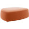 Poef GOGO Leyform, groot, ovaal, B 1240 x D 1090 x H 440 mm, met glijders, stoffen bekleding,terracotta bruin