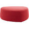 Poef GOGO Leyform, medium, ovaal, B 980 x D 910 x H 390 mm, met glijders, stoffen bekleding, rood