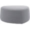 Poef GOGO Leyform, medium, ovaal, B 980 x D 910 x H 440 mm, met glijders, stoffen bekleding, grijs