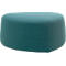 Poef GOGO Leyform, medium, ovaal, B 980 x D 910 x H 440 mm, met glijders, stoffen bekleding, petrol