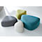 Polstermöbel Leyform GOGO Pouf, klein, oval, B 550 x T 515 x H 440 mm, mit Gleitern, Stoffbezug, hellgrau