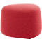 Polstermöbel Leyform GOGO Pouf, klein, oval, B 550 x T 515 x H 440 mm, mit Gleitern, Stoffbezug, rot
