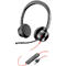 Poly Blackwire 8225 USB-C Stereo-Headset, für Microsoft Teams zertifiziert, + USB-C/A-Adapter
