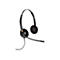 Schwarzes Plantronics Headset mit Bügel und Mikrofonarm vor weißem Hintergrund.