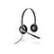 Casque gris avec microphone sur fond blanc. L'inscription Plantronics est visible sur le support.