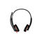 Schwarzes On-Ear-Headset mit einem Mikrofonarm auf der linken Seite und roten Akzenten vor weißem Hintergrund.