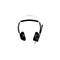 Schwarzes Gaming-Headset mit orangefarbenen Akzenten und Bügelmikrofon vor weißem Hintergrund.