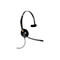 Schwarzes Plantronics Headset mit Mikrofon auf weißem Hintergrund.
