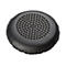 Schwarzes Kopfhörer-Ohrpolster, runde Form mit perforiertem Stoff in der Mitte.