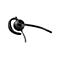 Schwarzes Plantronics-Ohrbügel-Headset mit Mikrofonarm und Kabel vor weißem Hintergrund.