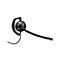 Schwarzes Plantronics-Ein-Ohr-Headset mit Ohrbügel und Mikrofonarm vor weißem Hintergrund.