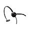 Schwarzes Plantronics-Headset mit Bügel und Mikrofon, Kabel, vor weißem Hintergrund.