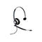 Ein-Ohr-Headset von Plantronics mit Mikrofonarm und Kabel, isoliert auf weißem Hintergrund.