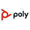 Logo der Firma Poly: Orangefarbene Form, daneben der Schriftzug "poly" in dunkelblau.