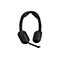 Schwarzes Poly Focus 6 Headset mit Mikrofonarm vor weißem Hintergrund.