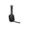 Schwarzes HP Headset mit Mikrofonarm vor weißem Hintergrund.