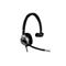 Ein schwarzes Headset mit silbernen Akzenten und Mikrofon. Der Bügel verläuft über dem Kopf, das Mikrofon ist flexibel.
