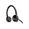 Ein schwarzes Headset mit Ohrmuschel und Mikrofon, vor weißem Hintergrund. Der Kopfbügel ist gebogen und mit Leder gepolstert. Auf dem Headset ist der Schriftzug „plantronics“ zu sehen.