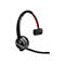 Schwarzes Headset mit einseitigem Ohrpolster, roter Zierleiste am Bügel und verstellbarem Mikrofonarm.