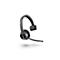 Schwarzes Poly Voyager 4310 On-Ear-Headset mit Bügelmikrofon vor weißem Hintergrund.