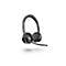 Schwarzes Poly Voyager 4920 Headset mit Mikrofonarm auf weißem Hintergrund.