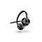 Schwarzes Poly Headset mit Kopfbügel und Mikrofonarm vor weißem Hintergrund.