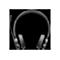 Drahtloses Headset auf schwarzem Hintergrund, mit Mikrofon und Ohrpolstern.