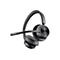 Drahtloses Headset in Grau mit Mikrofon und gepolsterten Ohrmuscheln. Auf der rechten Ohrmuschel sind Tasten und ein Bedienfeld angebracht.