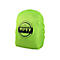 NeongrÃ¼ne RucksackhÃ¼lle mit dem Logo Port Designs in Schwarz auf weiÃŸem Kreis.