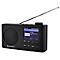 Portables Internetradio Soundmaster® IR6500SW, DAB+/UKW, 2 W, Einschlaf- und Weckfunktion, Bluetooth, Akku, B 160 x T 45 x H 95 mm, schwarz