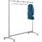 Portant mobile Event, L 1780 x P 530 x H 1710 mm, tube acier, argent, avec 10 cintres noirs, roulettes doubles pivotantes