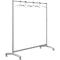 Portant mobile Event, L 1780 x P 530 x H 1710 mm, tube acier, argent, avec 10 cintres noirs, roulettes doubles pivotantes
